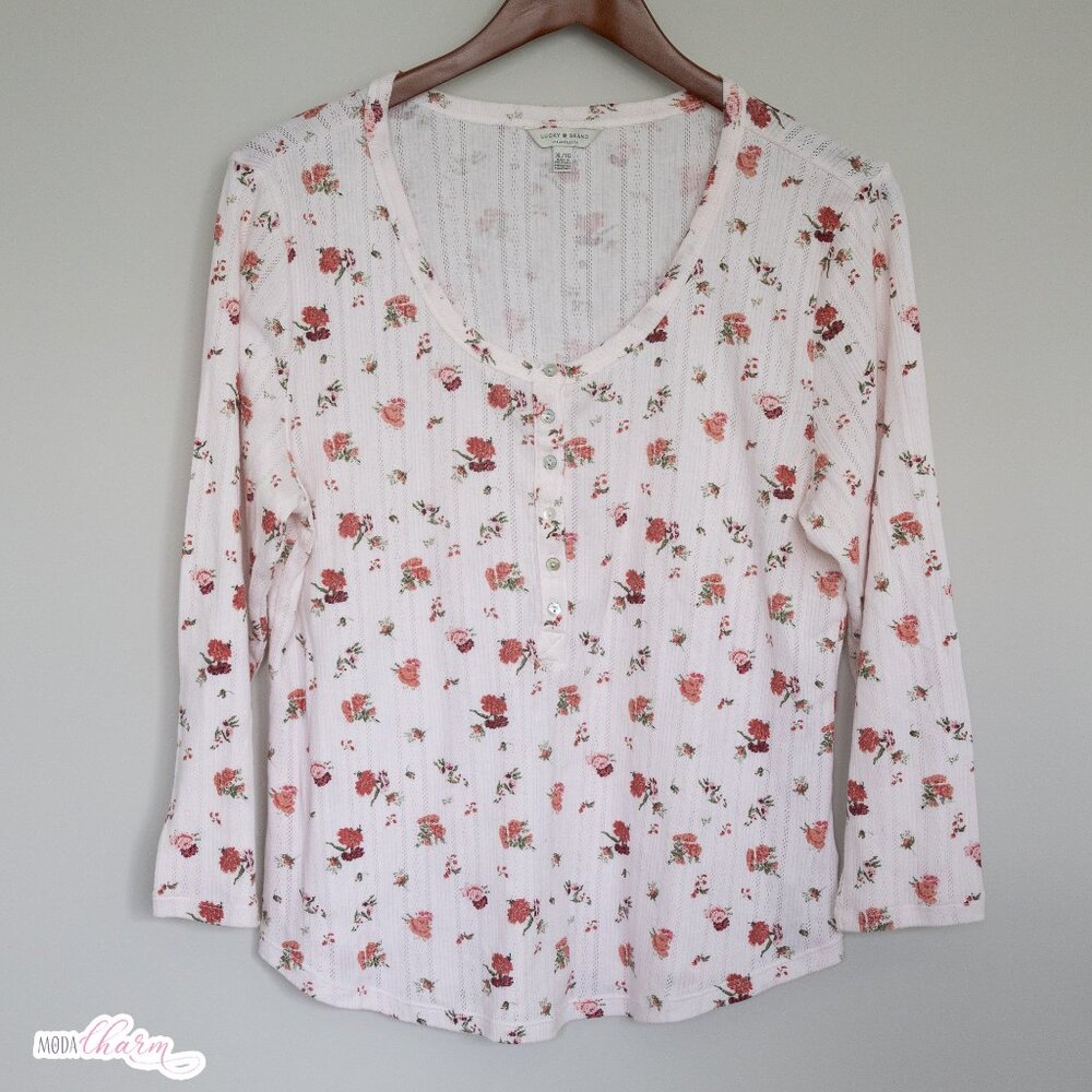 Vintage Ditsy Floral Cottagecore Lightweight Long Sleeve Top